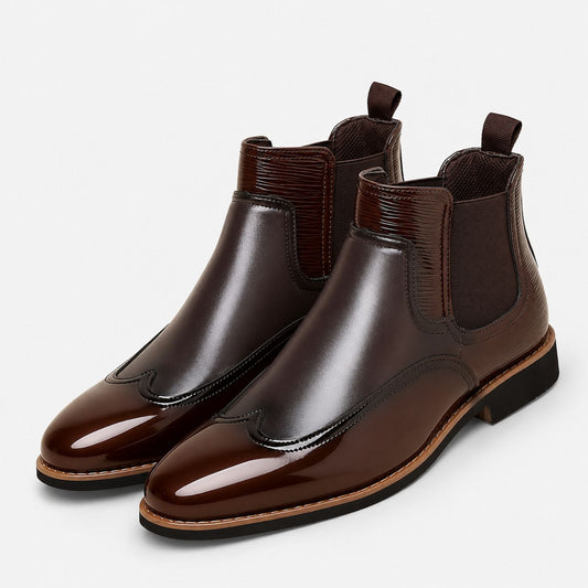 Glossy Leather Chelsea Boots | Zyphhra
