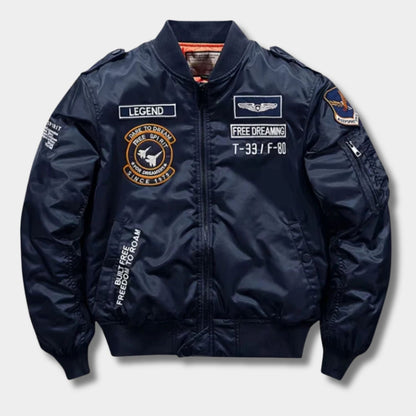 Embroidered Nylon Aviator Jacket | Zyphhra