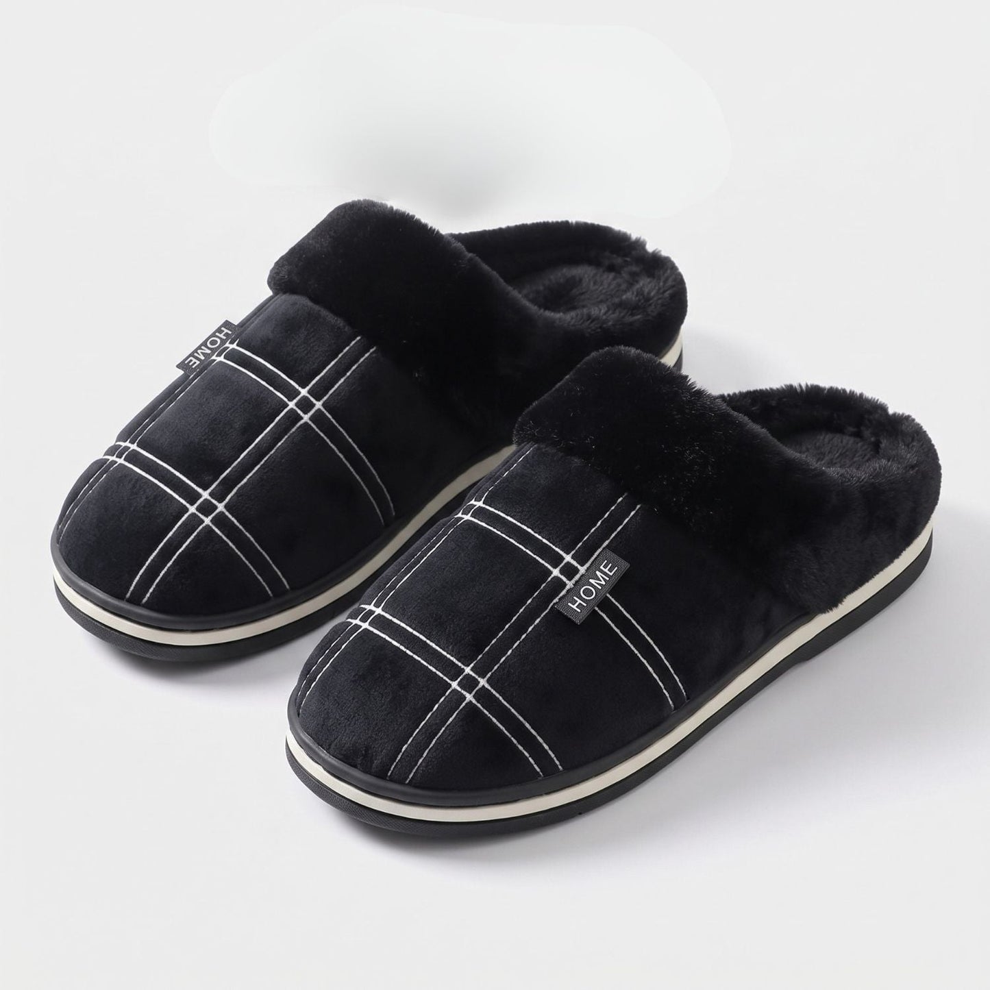 Padded Checked Fleece Slippers | Zyphhra