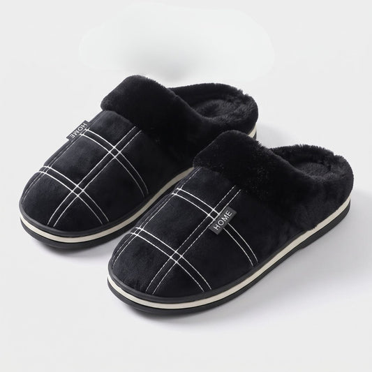 Padded Checked Fleece Slippers | Zyphhra