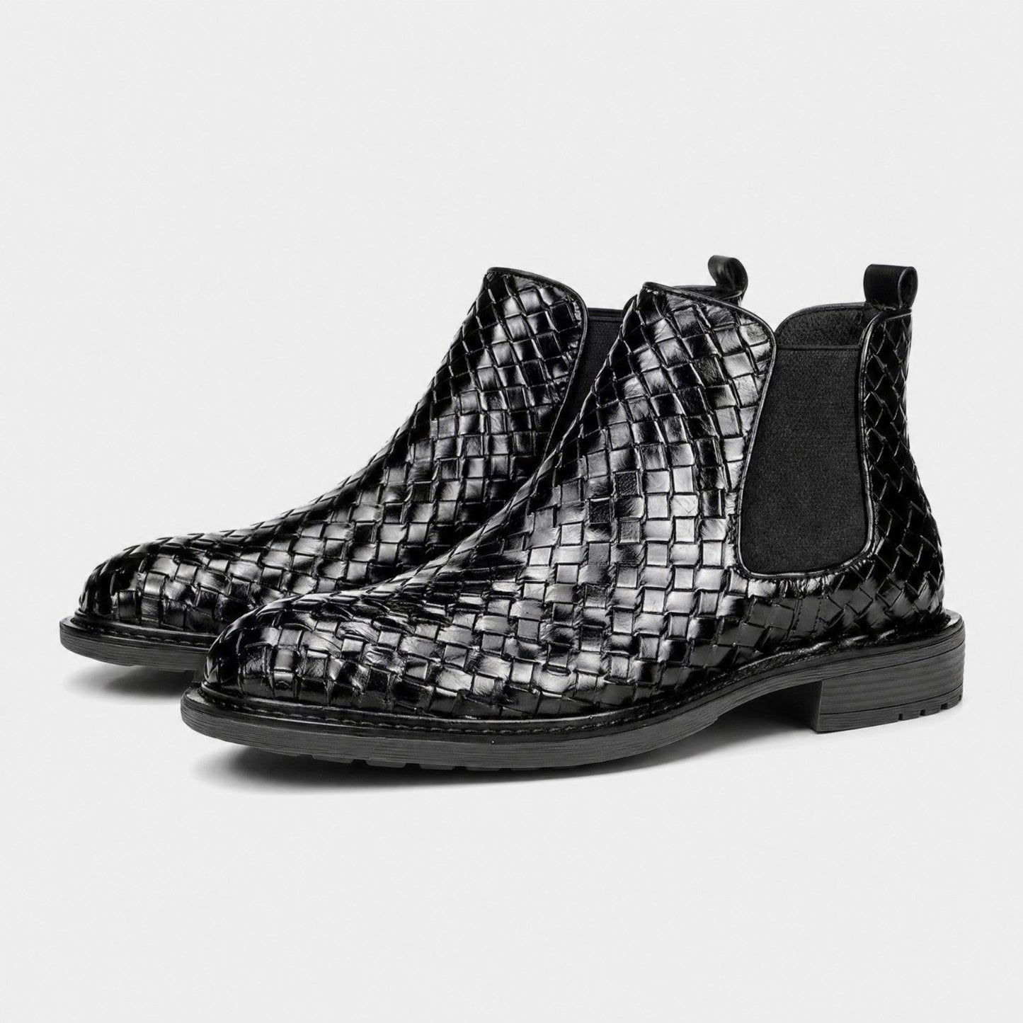 Woven Leather Chelsea Boots | Zyphhra