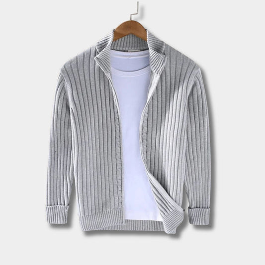 Ribbed Zip Front Cardigan | Zyphhra