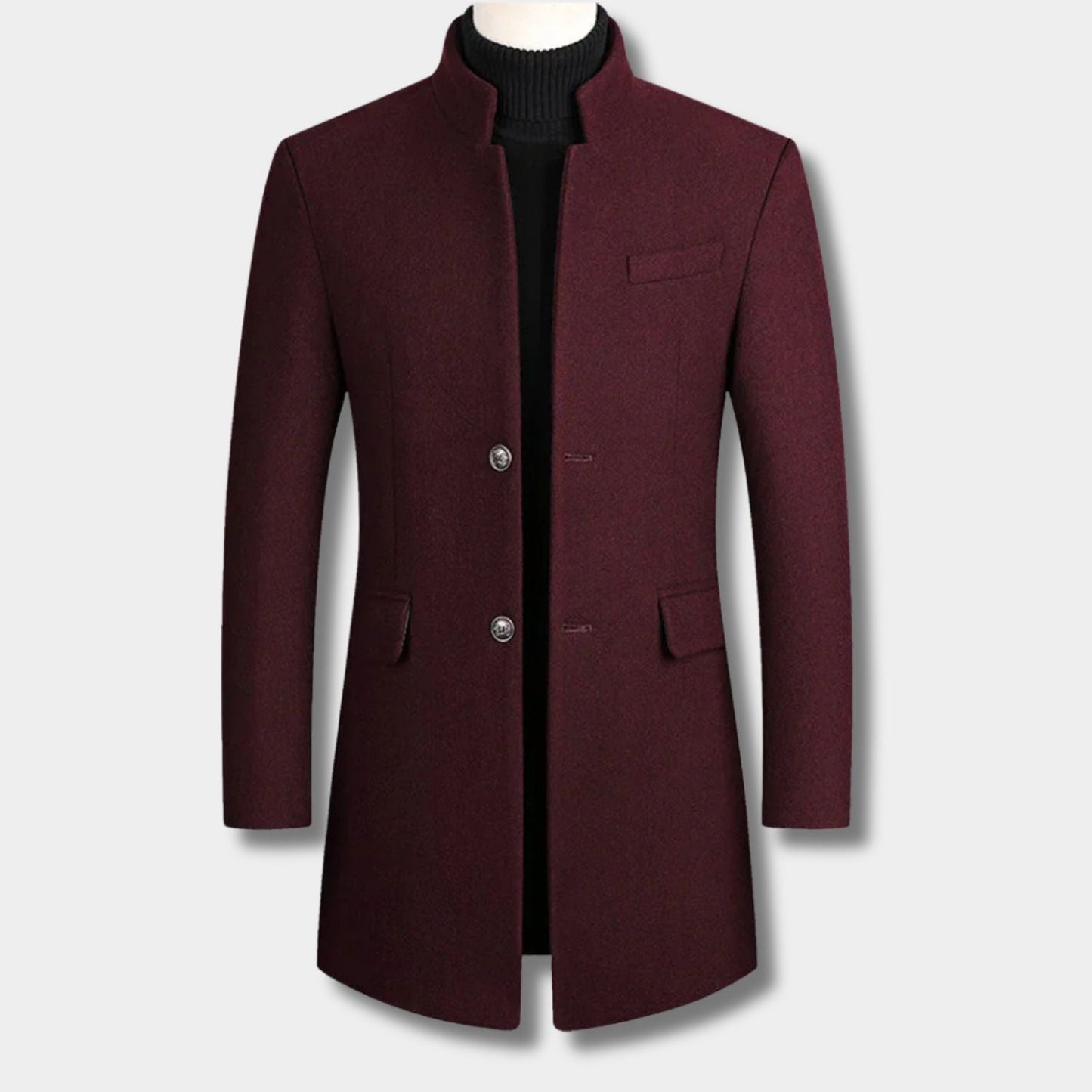 High Neck Wool Blend Over Coat | Zyphhra