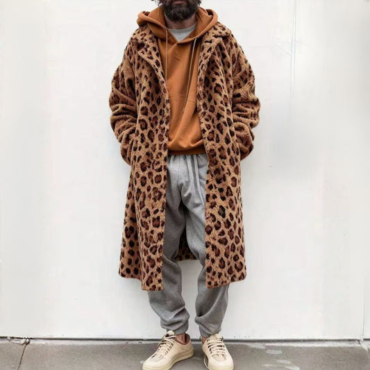 Leopard Pattern Plush Fur Coat | Zyphhra