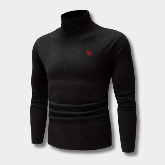 Embroidered Chest Detail Roll Neck | Zyphhra