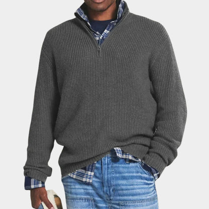 Quarter-Zip Ribbed Jumper | Zyphhra