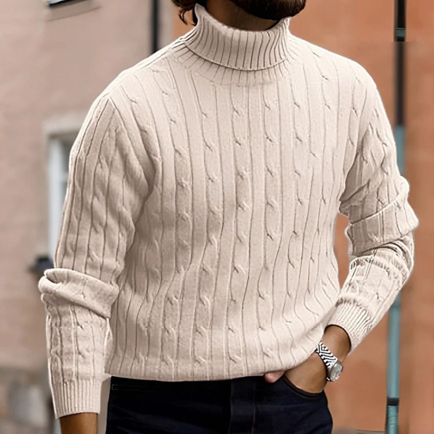 Cable Roll Neck Knit Jumper | Zyphhra
