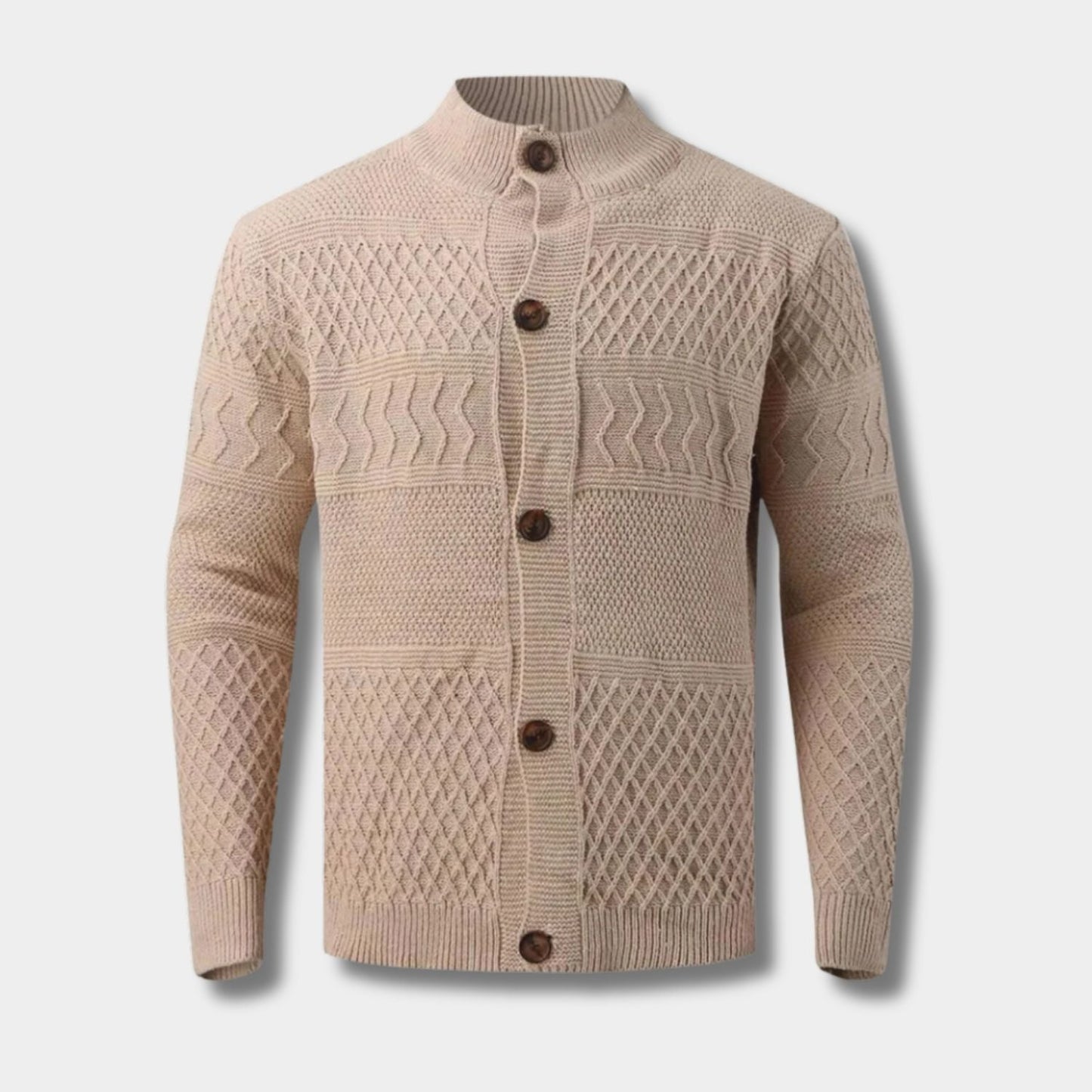 Textured Mock Neck Cardigan | Zyphhra