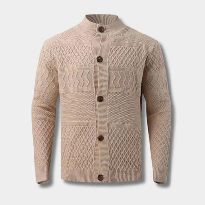 Textured Mock Neck Cardigan | Zyphhra