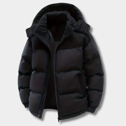 Corduroy Hooded Puffer Jacket | Zyphhra