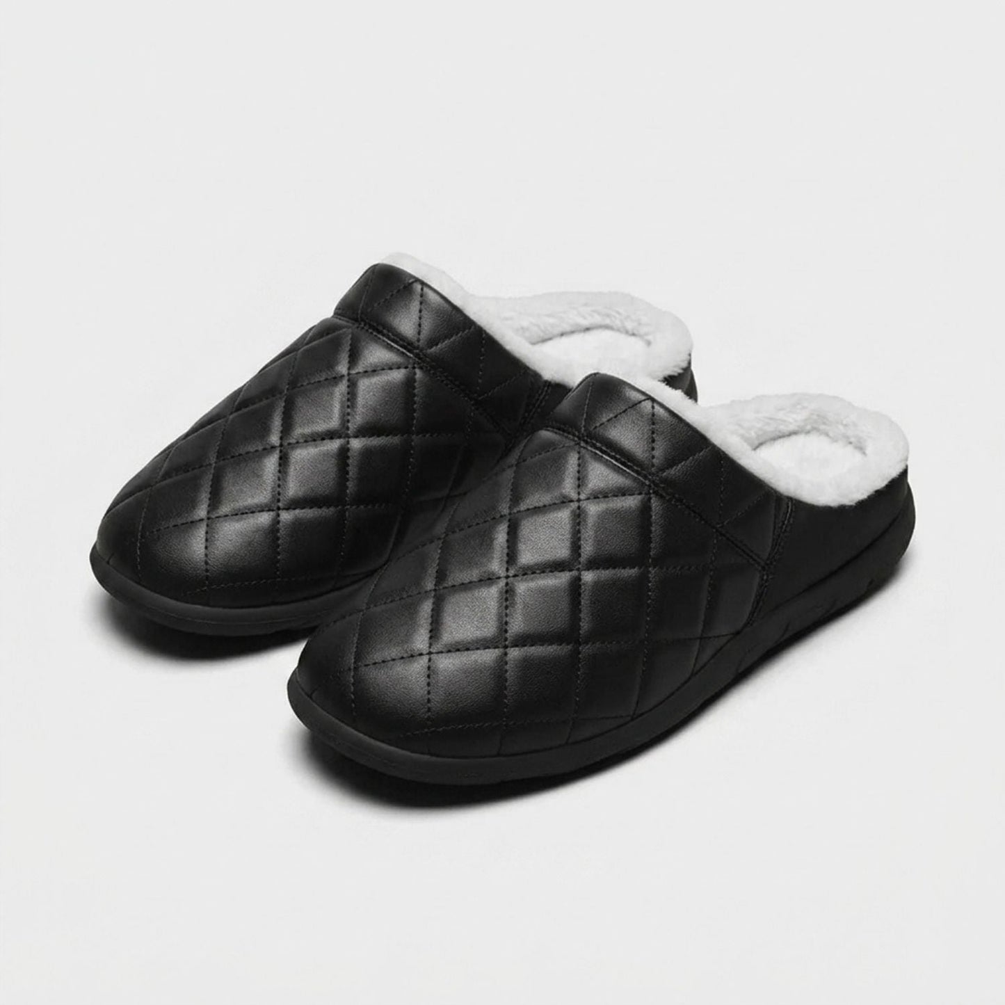 Quilted Plush-Lined House Slippers | Zyphhra