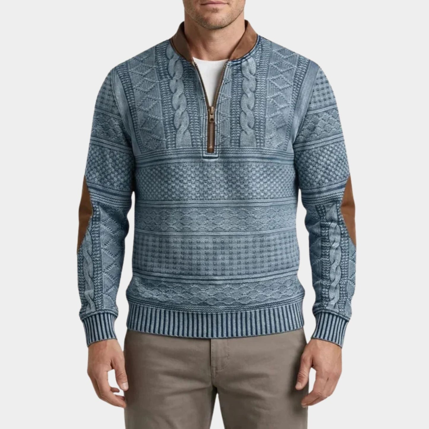 Quarter-Zip Pattern Jumper | Zyphhra