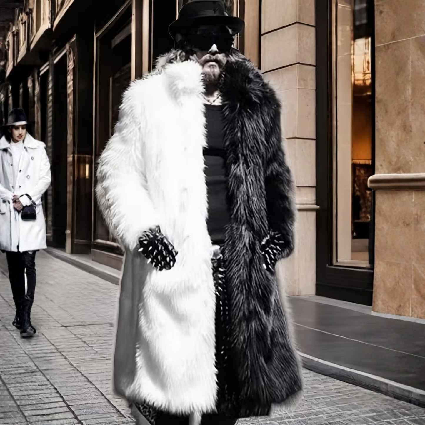Contrast Panel Plush Fur Coat | Zyphhra