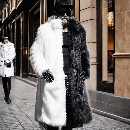 Contrast Panel Plush Fur Coat | Zyphhra