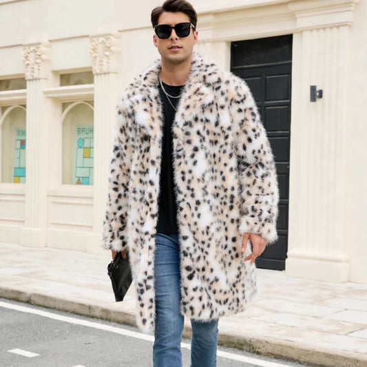 Speckled Pattern Plush Fur Coat | Zyphhra