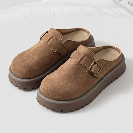 Adjustable Buckle Leather Clogs | Zyphhra