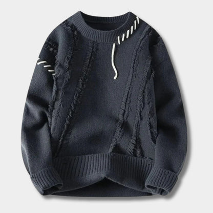 Distressed Knit Crew Neck Jumper | Zyphhra