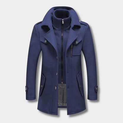 High Neck Fleece Pea Coat | Zyphhra