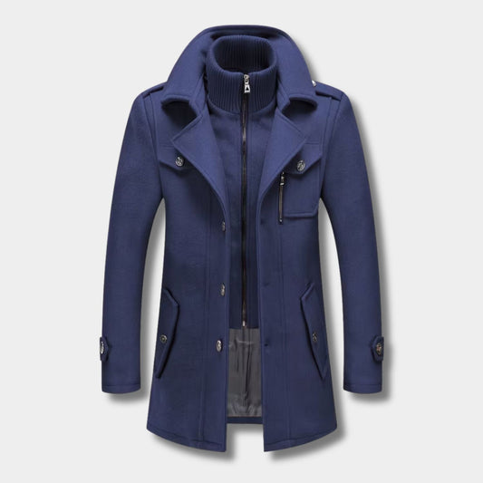 High Neck Fleece Pea Coat | Zyphhra