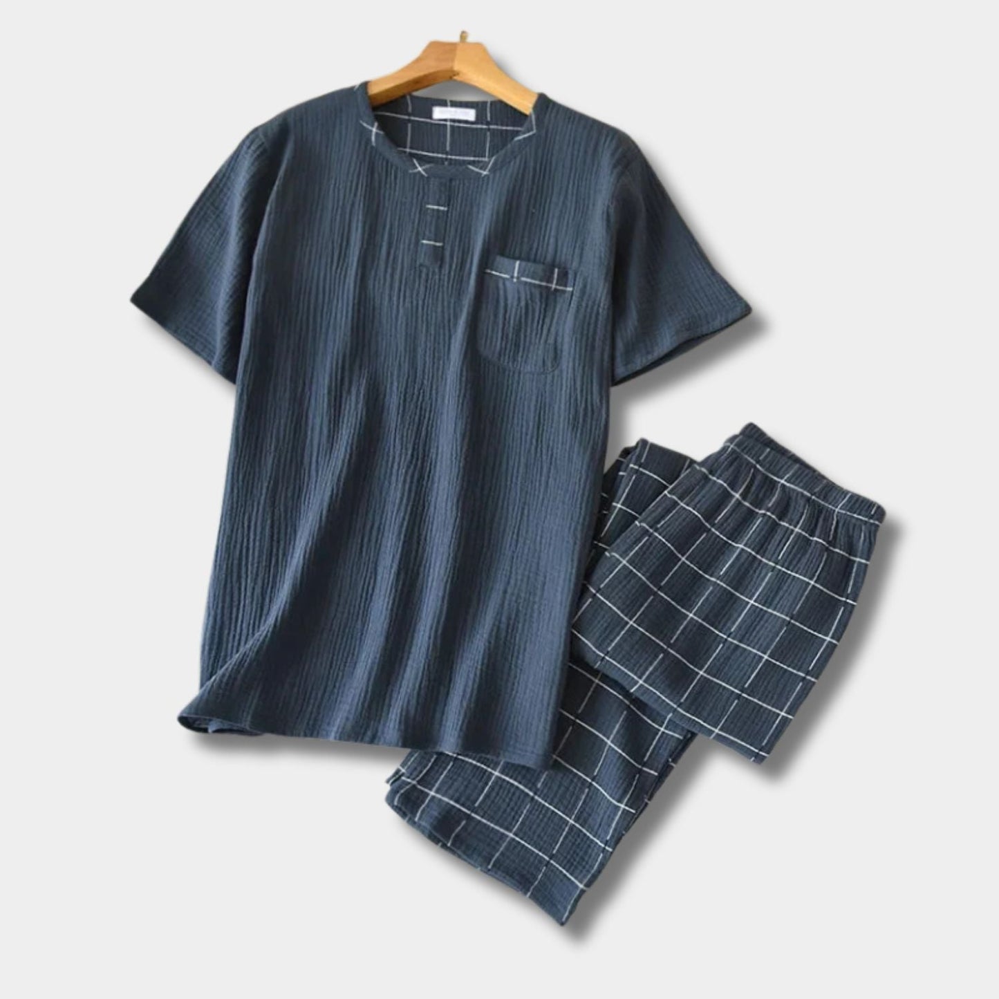 Textured Short Sleeve Pyjama Set | Zyphhra