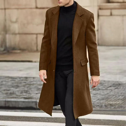 Notched Lapel Wool Over Coat | Zyphhra