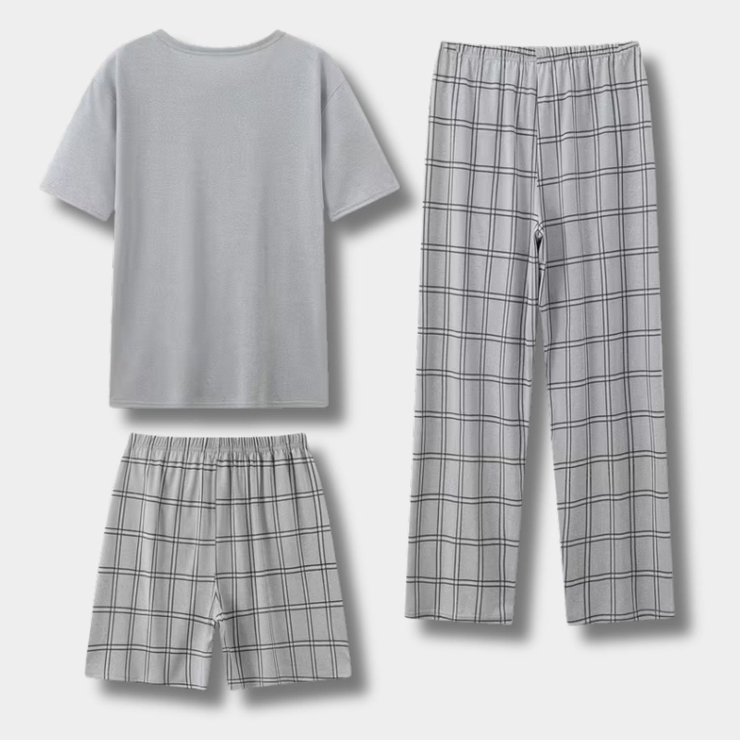 3-Piece Plaid Summer Pyjama Set | Zyphhra