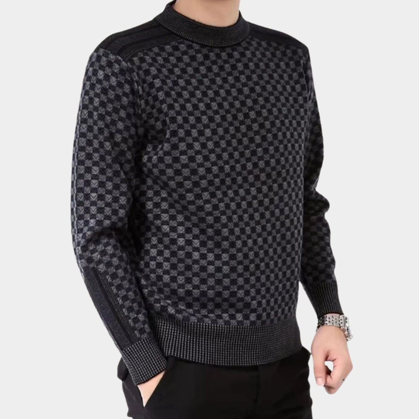 Checkered Knit Jumper | Zyphhra