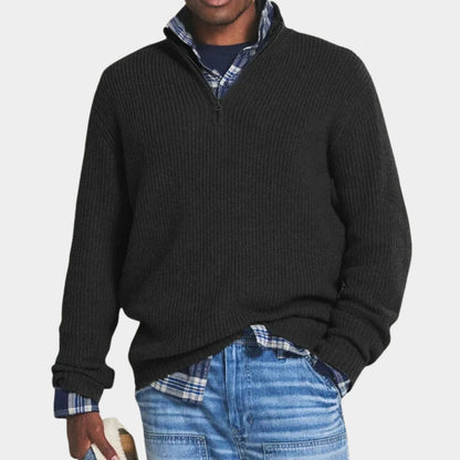 Quarter-Zip Ribbed Jumper | Zyphhra