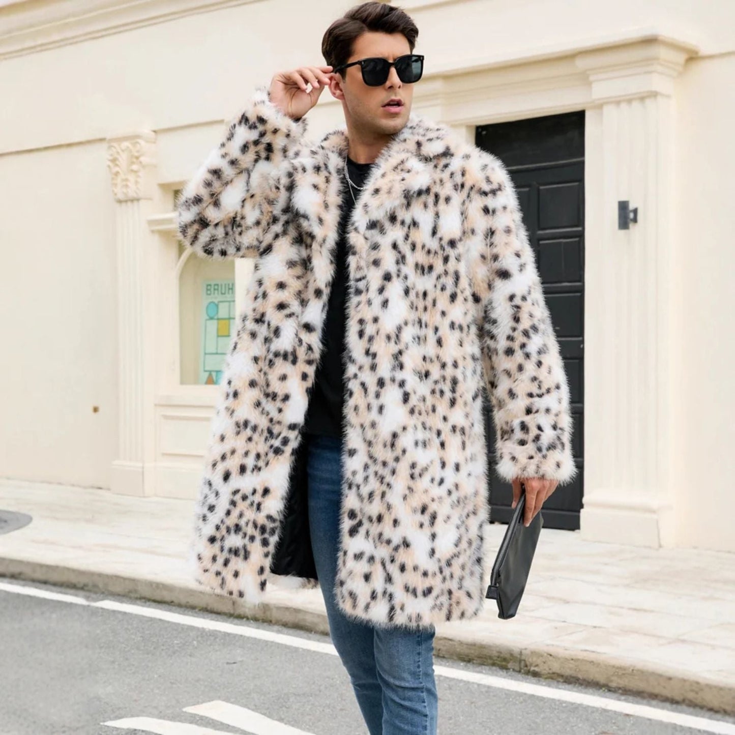 Speckled Pattern Plush Fur Coat | Zyphhra