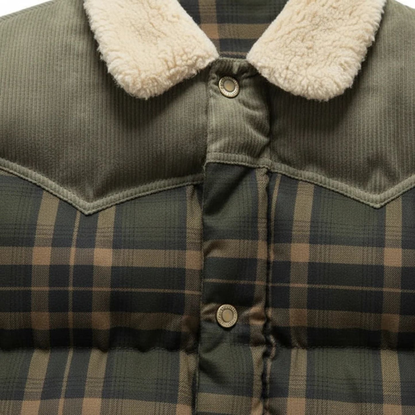 Checked Sherpa Puffer Gilet | Zyphhra