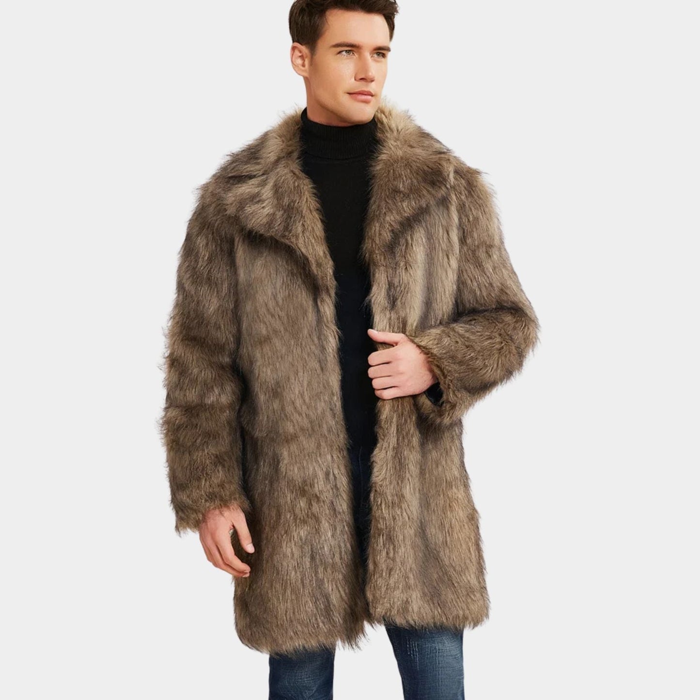 Luxurious Lapel Plush Fur Coat | Zyphhra