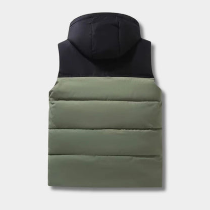 Colour Block Hooded Puffer Gilet | Zyphhra