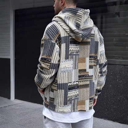 Patchwork Sherpa Half Zip Hoodie | Zyphhra