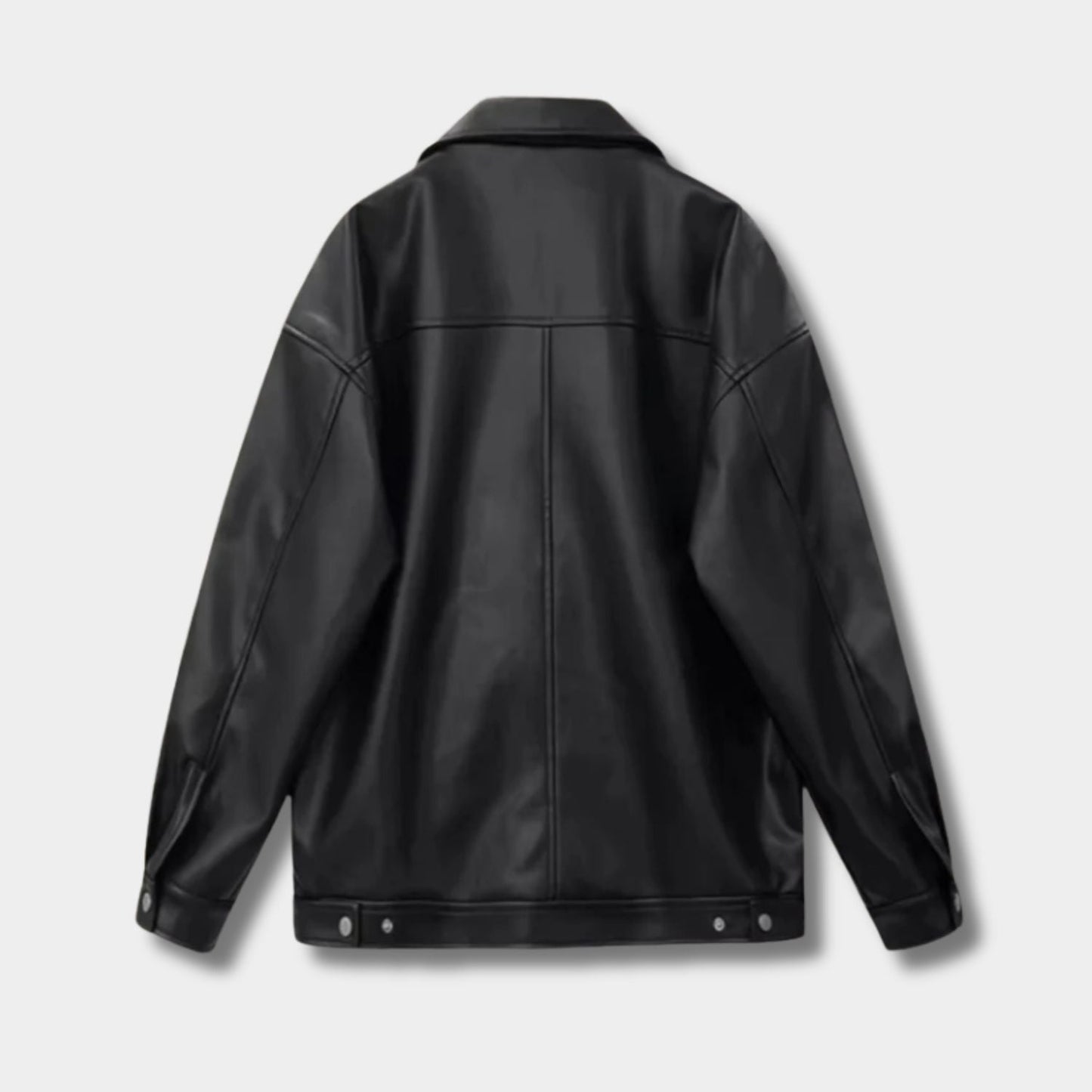 Oversized Retro Leather Jacket | Zyphhra