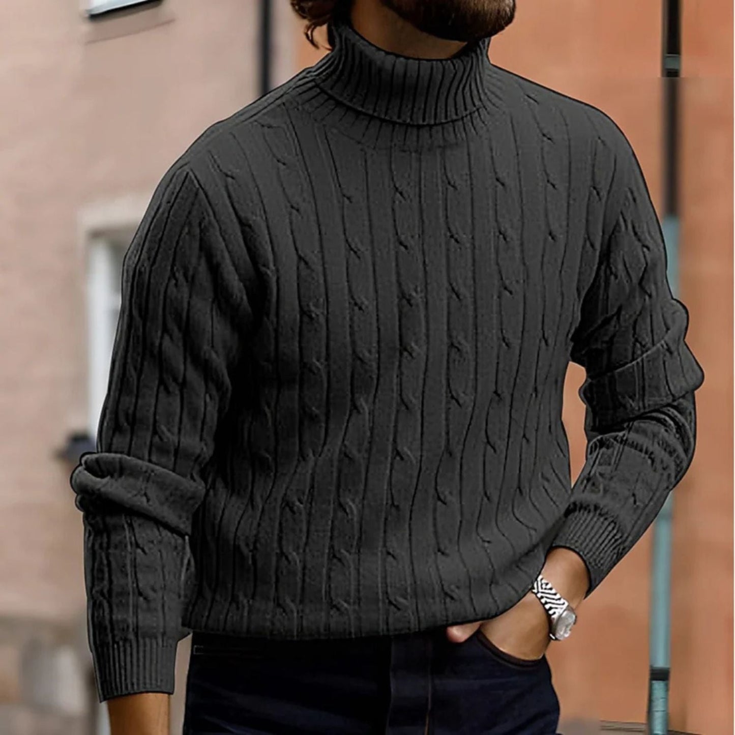 Cable Roll Neck Knit Jumper | Zyphhra