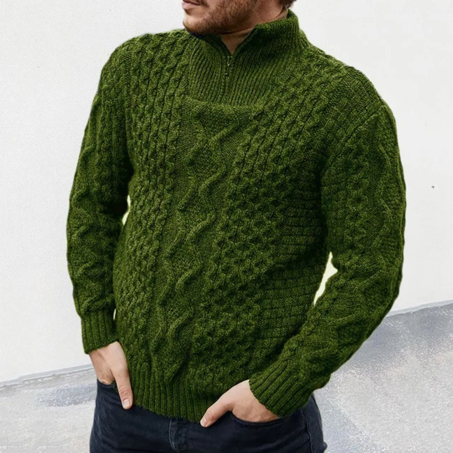 Quarter Zip Cable Knit Jumper | Zyphhra