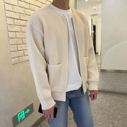 Minimalist Zip Knit Cardigan | Zyphhra
