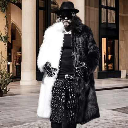 Contrast Panel Plush Fur Coat | Zyphhra