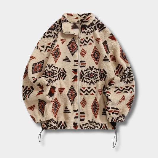 Tribal Print Fleece Jacket | Zyphhra