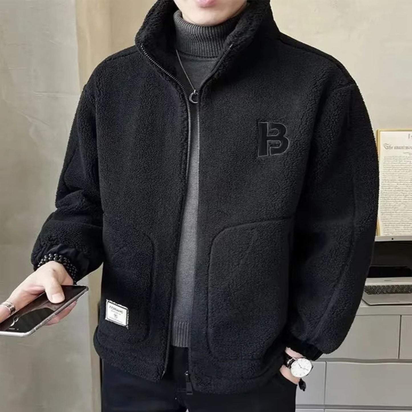 High-Collar Sherpa Fleece Jacket | Zyphhra
