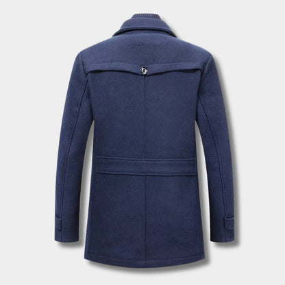 High Neck Fleece Pea Coat | Zyphhra