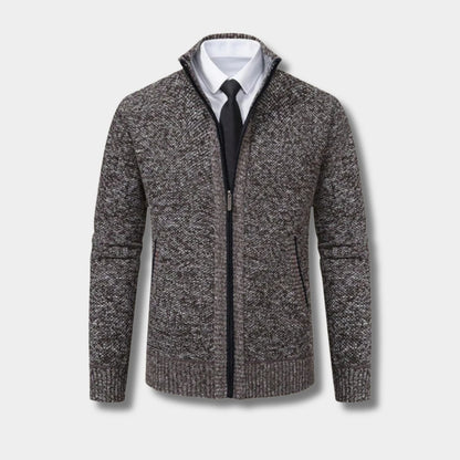 Zip-Up Mock Neck Cardigan | Zyphhra
