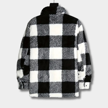 Checked Sherpa Fleece Jacket | Zyphhra