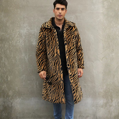 Bold Patterned Plush Fur Coat | Zyphhra