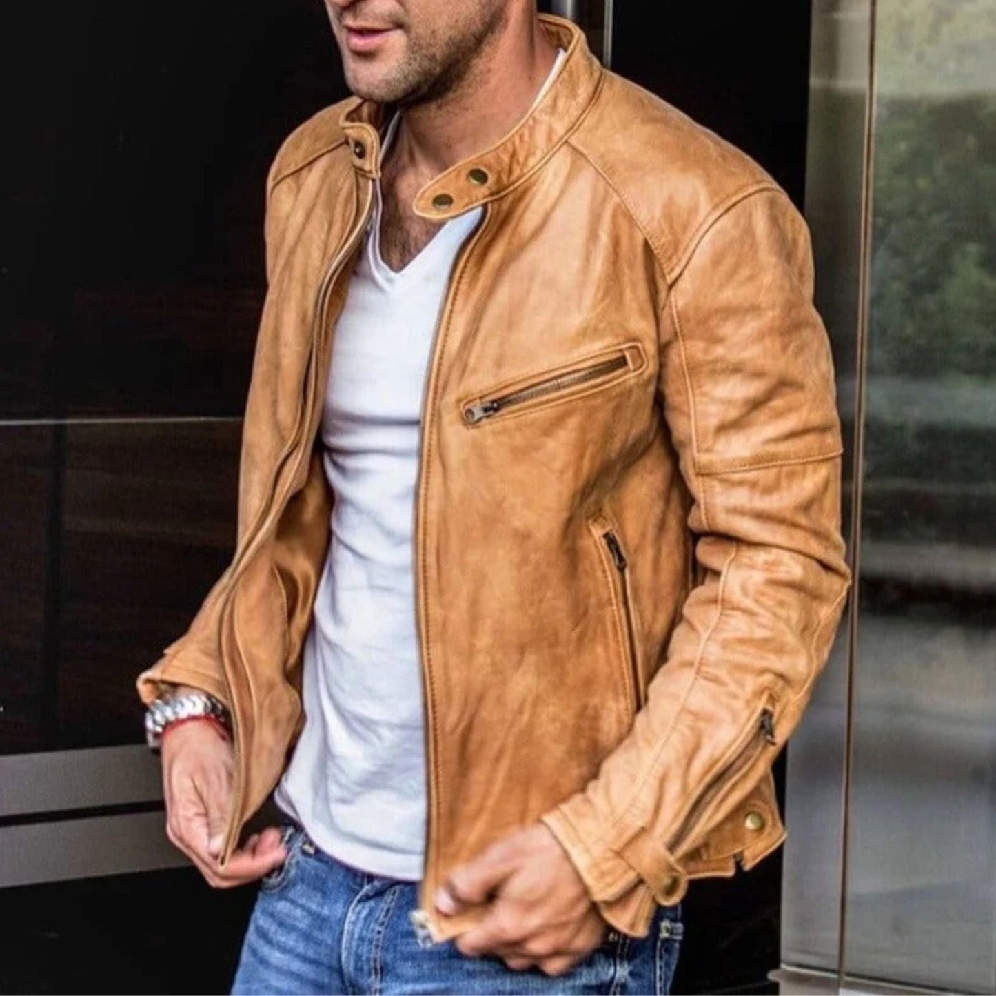 Classic Moto Leather Jacket | Zyphhra