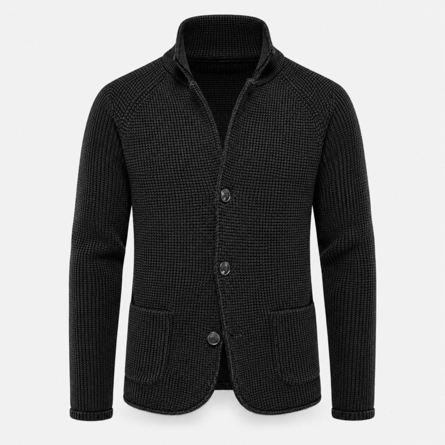 Textured Stand Collar Cardigan | Zyphhra