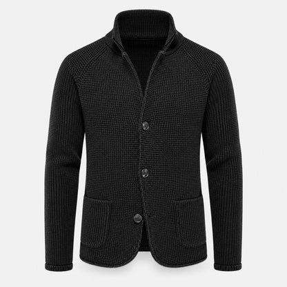 Textured Stand Collar Cardigan | Zyphhra