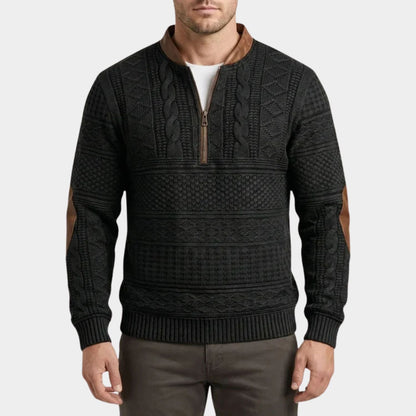 Quarter-Zip Pattern Jumper | Zyphhra