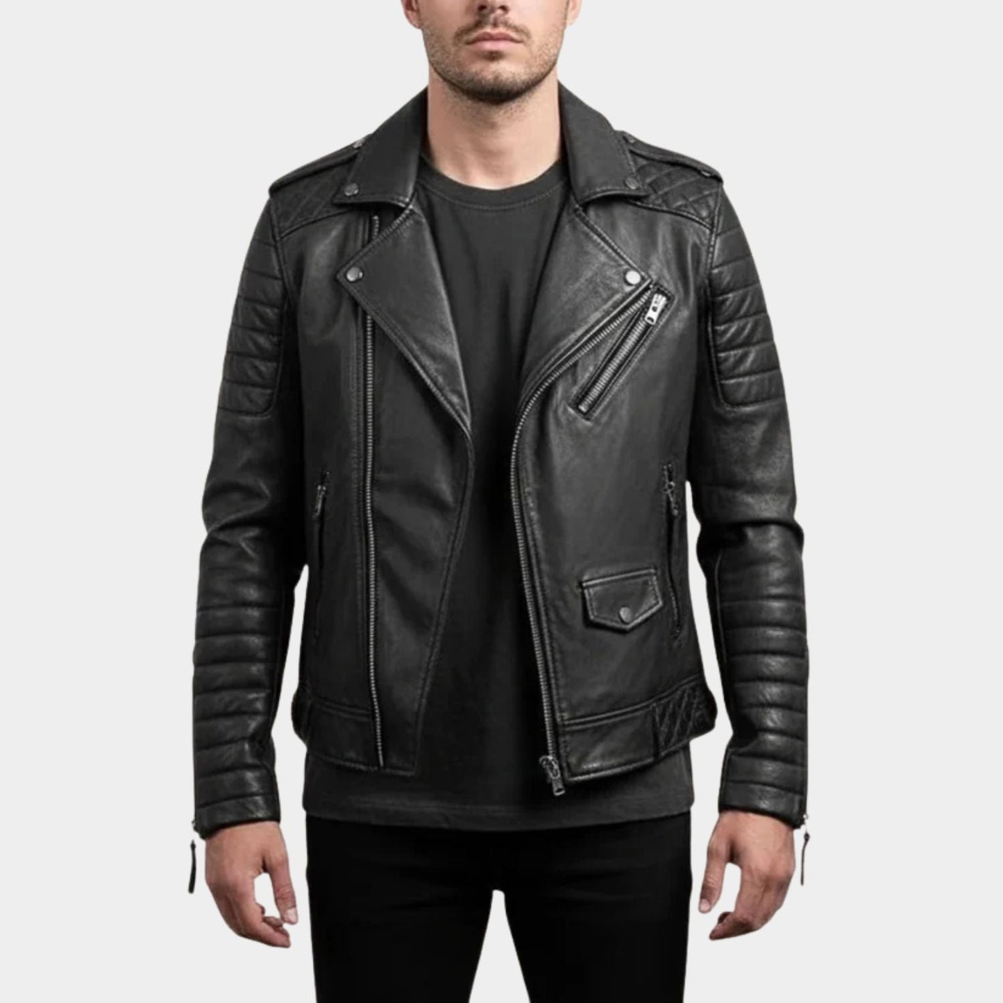 Classic Biker Leather Jacket | Zyphhra