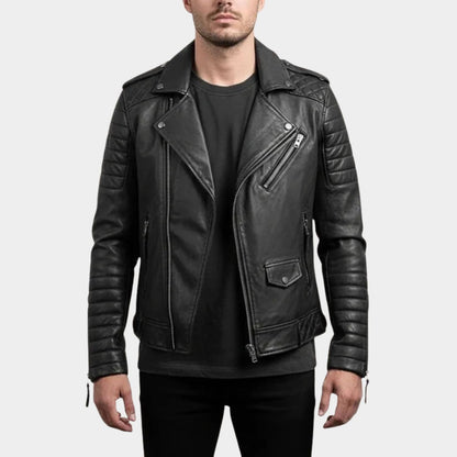 Classic Biker Leather Jacket | Zyphhra